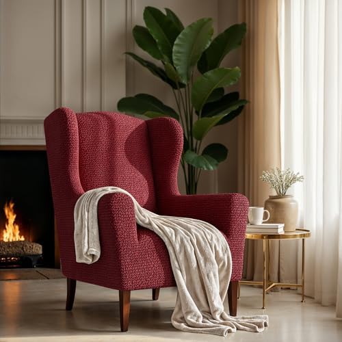 PAULATO BY GAICO Mamma Mia Wingback Chair Slipcover - Burgundy