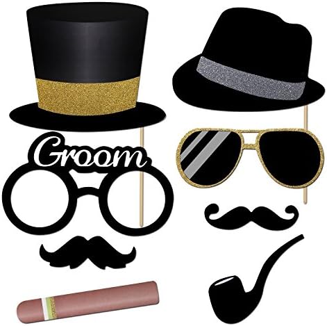 52pcs Wedding Photo Booth Props Set for Bridal Shower and Valentines Day