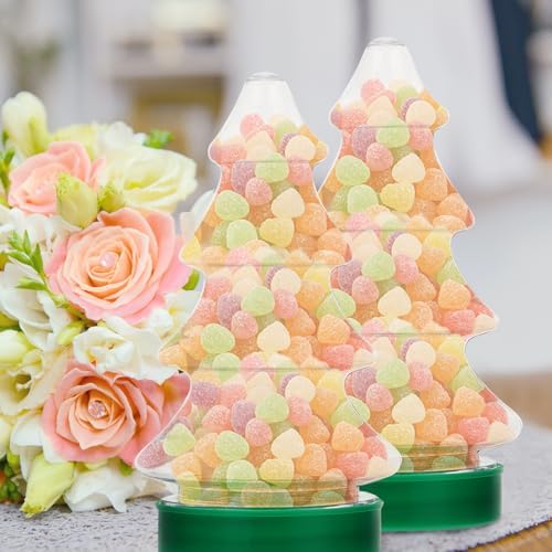 CLISPEED 3pcs Christmas Tree Candy Bottles Festive Storage Containers