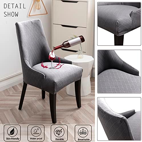 KELUINA Wingback Chair Covers Set of 2 Light Gray