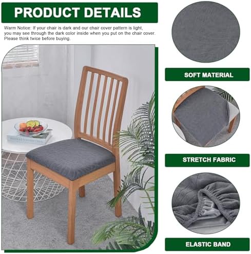 CRFATOP Waterproof Dining Chair Covers Set of 4 with Stretch Bench Slipcover