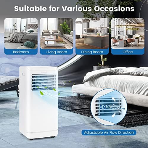 COSTWAY 8000 BTU Portable Air Conditioner with Dehumidifier and Fan Mode