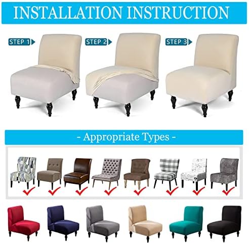 SHILINTONG Armless Accent Chair Cover Navy
