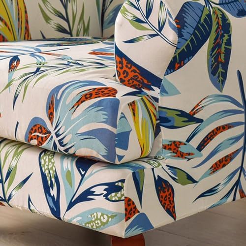 Chickwin Stretch Wingback Chair Slipcover Purple Flower