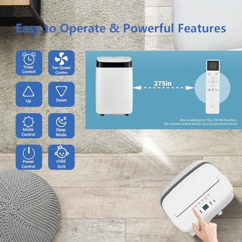 GarveeHome 10000 BTU Portable Air Conditioner with Remote Control