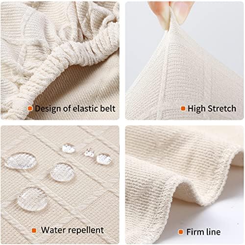 Waterproof Dining Chair Covers 6 Pack Beige