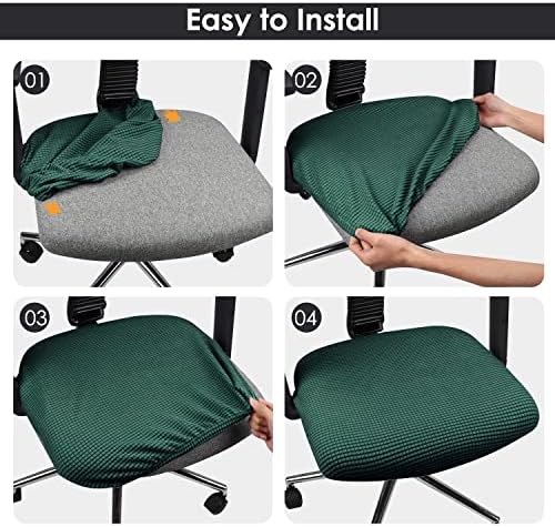 Yikko Soft Stretch Spandex Jacquard Chair Slipcovers Dark Green
