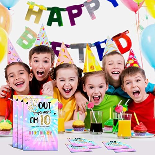 YSTEP Tie Dye 10th Birthday Invites