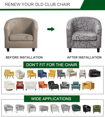 CRFATOP 2 Piece Club Chair Slipcover Set