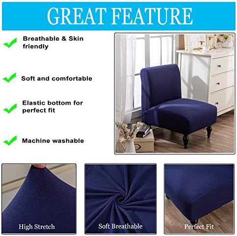 SHILINTONG Armless Accent Chair Cover Navy