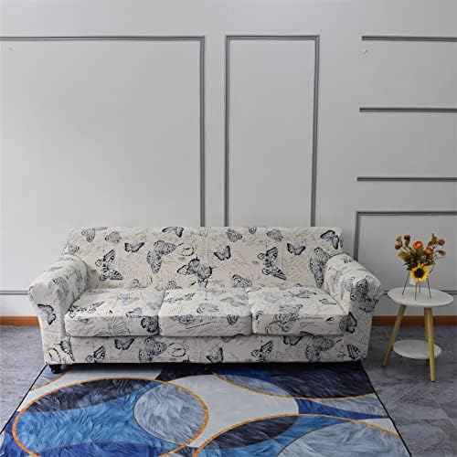 KRFOONN 4 Piece Stretch Sofa Covers for 3 Cushion Couches