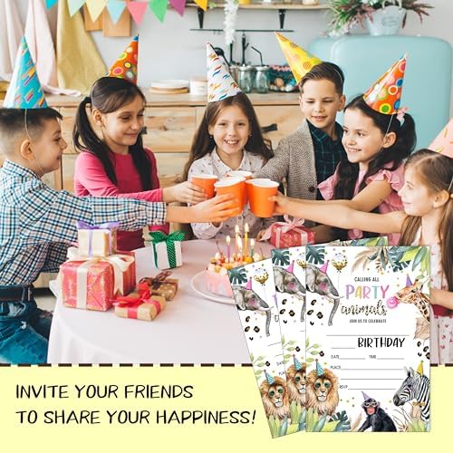 Safari Style Birthday Invites 4x6 20 Pack