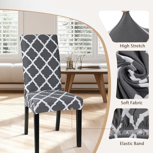 SearchI Dining Chair Covers Set of 6 Stretch Spandex