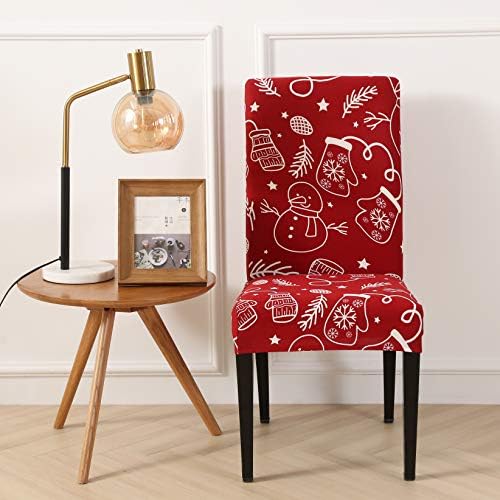 Ogrmar 4PCS Stretch Dining Chair Slipcovers with Christmas Design