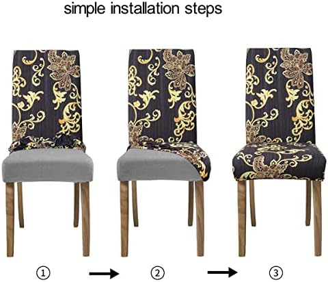 YEESSION Stretch Dining Chair Covers Set of 4 Style 19