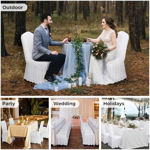 Babenest 4pcs Chair Cover with Long Skirt for Dining Room