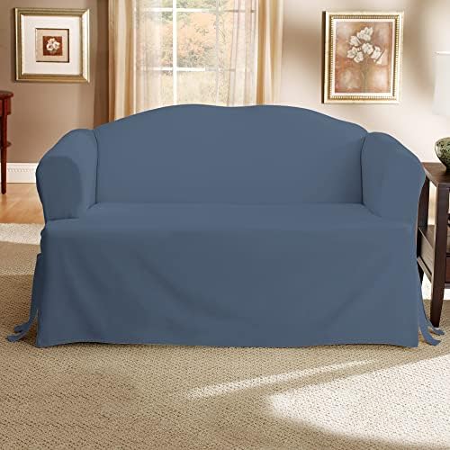 SureFit Duck Cotton Sofa Slipcover - Bluestone Color