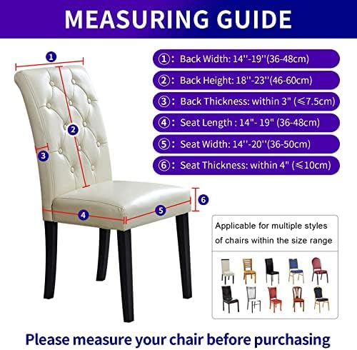 Howhic Stretch Chair Covers Set of 6 for Dining Room