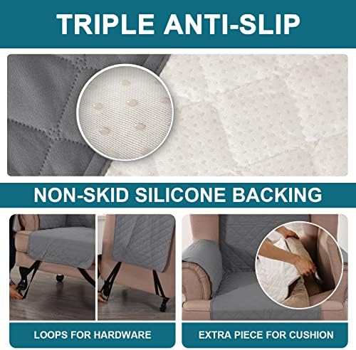 100 Waterproof Wing Chair Cover with Triple Non-Slip Design