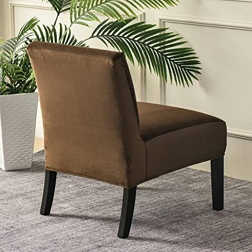 Luxury Velvet Armless Chair Covers - Brown