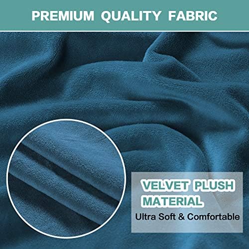 Turquoize Velvet Chair Covers Set of 4 Parson Dining Room Blue Slipcovers