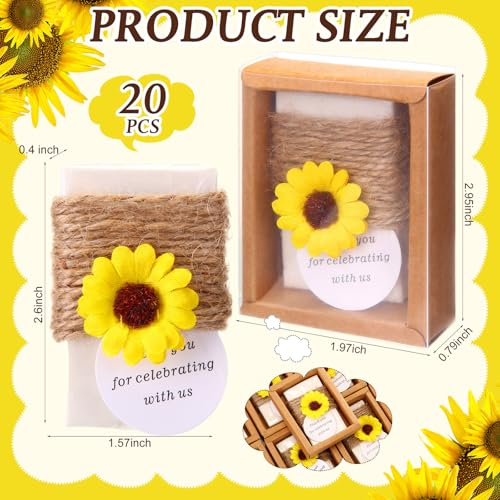 20 Pcs Handmade Sunflower Scented Soap Wedding Favors