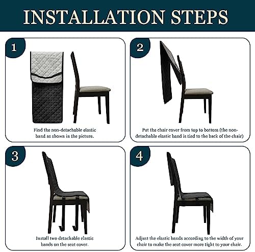 Yonus Waterproof Dining Chair Cover Black 1PCS