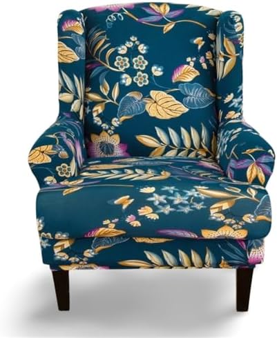 Stretch Wingback Chair Slipcovers 2-Piece Universal Fit