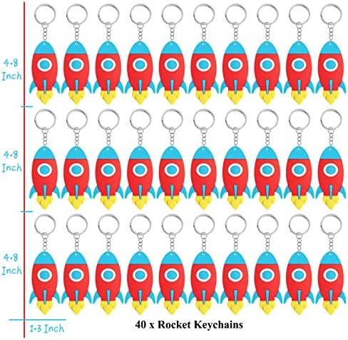 40 Pack Rocket Keyring Party Favor for Kids and Adults
