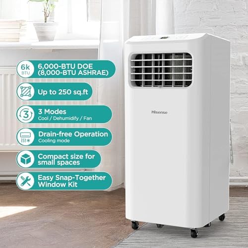 Hisense Portable Air Conditioner 6000 BTU with 3 Modes White
