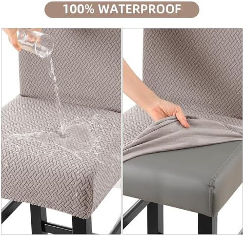Waterproof Bar Stool Covers 4 Pack T-Khaki