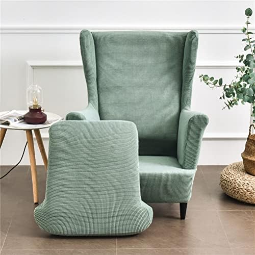 Stretch Wing Chair Slipcover 2 Piece Matcha Green