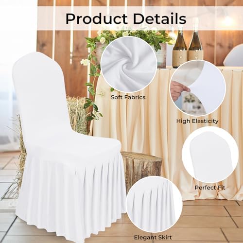 Babenest 4pcs Chair Cover with Long Skirt for Dining Room