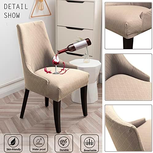 KELUINA Wingback Chair Covers Set of 2 Khaki