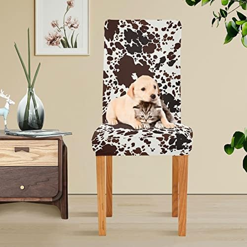 Kigai Cow Print Chair Covers for Dining Room
