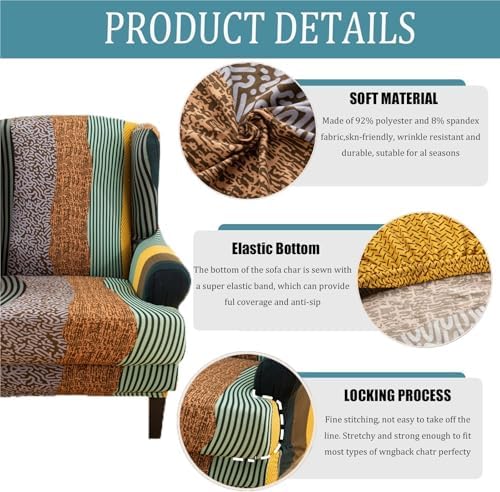 Wingback Chair Covers for Living Room and Bedroom