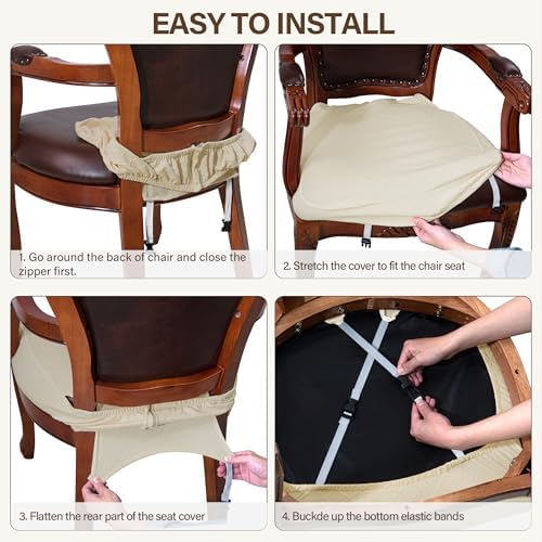 CZL Dining Chair Covers Set of 6 with Zipper