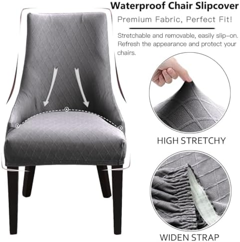 RHYII Waterproof Wingback Chair Cover Set of 4 Beige
