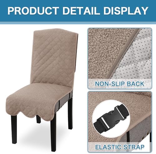 HVERSAILTEX Waterproof Dining Chair Covers Set of 2 Taupe