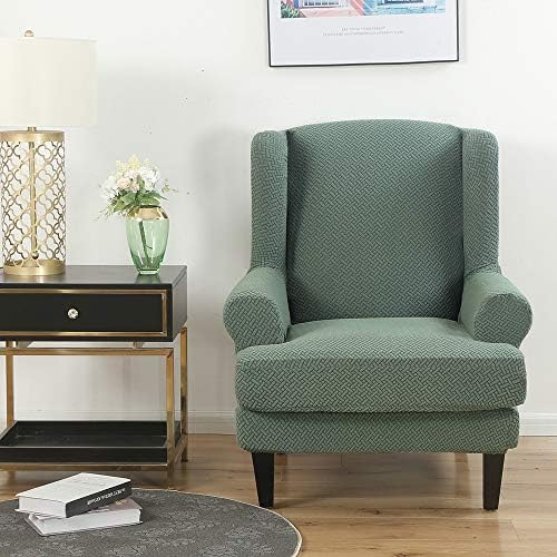 GULI Wingback Chair Cover 2-Piece Set Green