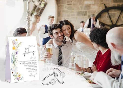 Boho Wildflower Bridal Shower Game with 50 Fake Rings