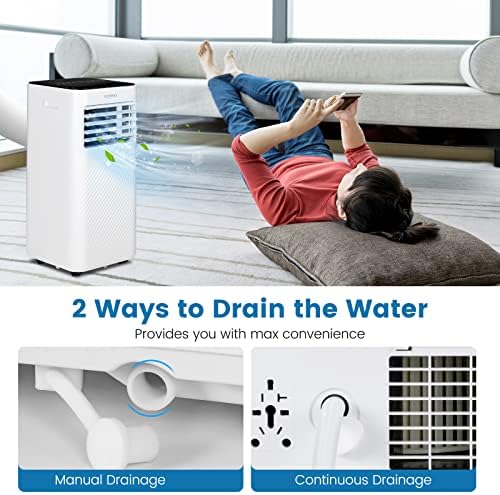 COSTWAY 10000 BTU Portable Air Conditioner with Cool Fan Dehumidifier Sleep Mode