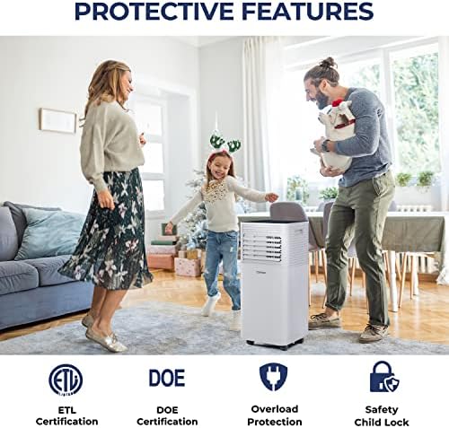 Costway 8000BTU Portable Air Conditioner with Remote Control and Window Vent Kit