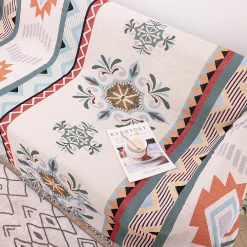 Homcosan Reversible Sofa Cover with Tassels