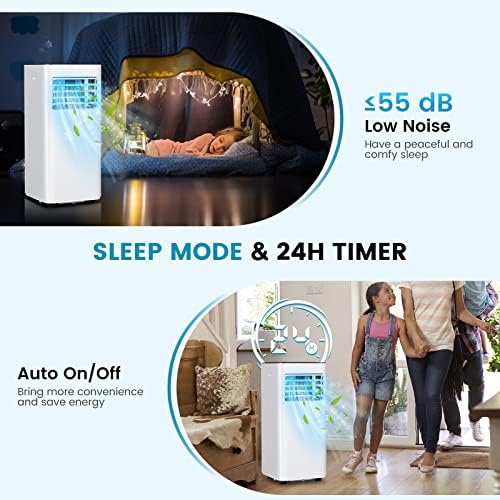 PETSITE 8000 BTU Portable AC Unit with Dehumidifier and Sleep Mode