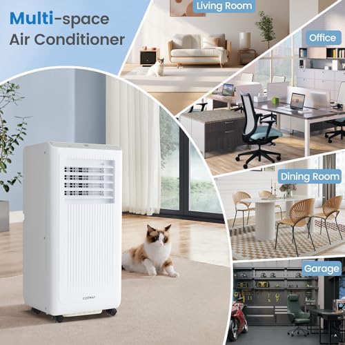COSTWAY 8000 BTU Portable AC Unit with Remote and Digital Display