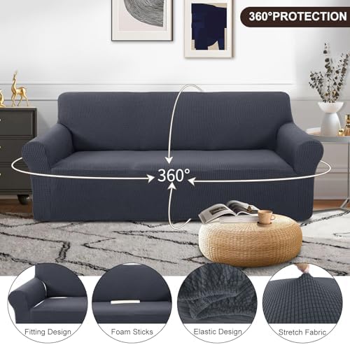 U-Nice Home Stretch Couch Cover Pet Friendly Dark Grey