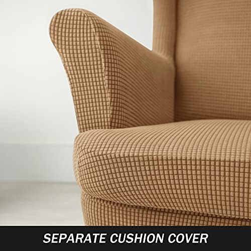 PENDEJATO Wing Chair Slipcovers 2 Piece Light Brown