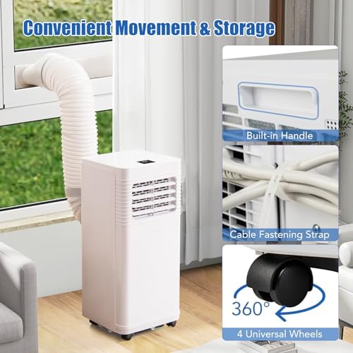 COSTWAY 9000 BTU Portable AC with Fan Dehumidifier