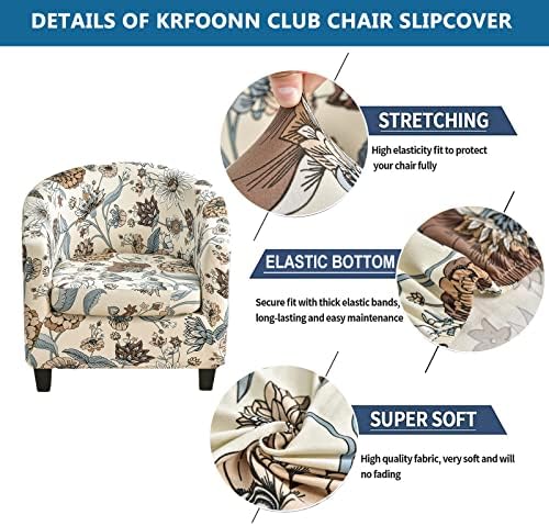 KRFOONN 2 Piece Stretch Chair Slipcover for Club and Tub Chairs